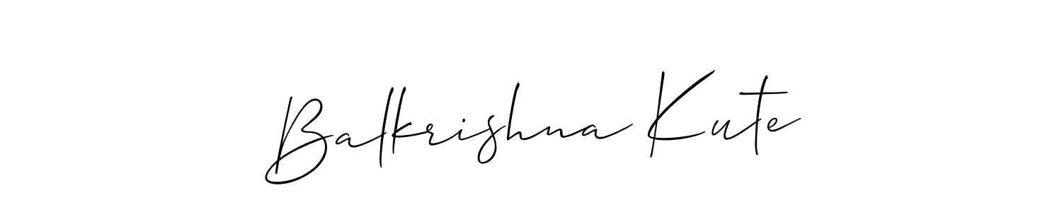 Make a beautiful signature design for name Balkrishna Kute. With this signature (Allison_Script) style, you can create a handwritten signature for free. Balkrishna Kute signature style 2 images and pictures png