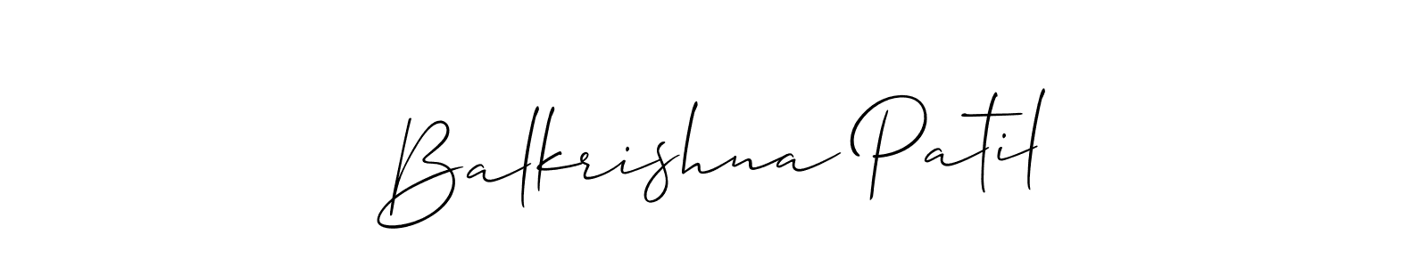 Create a beautiful signature design for name Balkrishna Patil. With this signature (Allison_Script) fonts, you can make a handwritten signature for free. Balkrishna Patil signature style 2 images and pictures png