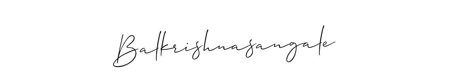 You can use this online signature creator to create a handwritten signature for the name Balkrishnasangale. This is the best online autograph maker. Balkrishnasangale signature style 2 images and pictures png
