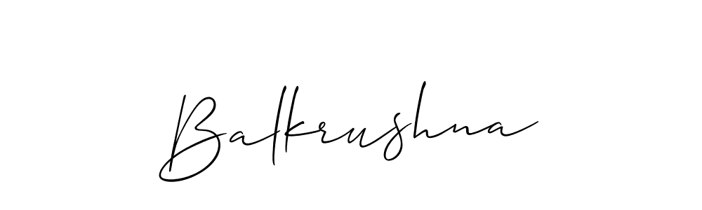 How to make Balkrushna name signature. Use Allison_Script style for creating short signs online. This is the latest handwritten sign. Balkrushna signature style 2 images and pictures png