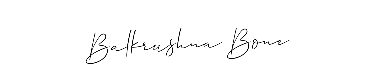 Use a signature maker to create a handwritten signature online. With this signature software, you can design (Allison_Script) your own signature for name Balkrushna Bone. Balkrushna Bone signature style 2 images and pictures png