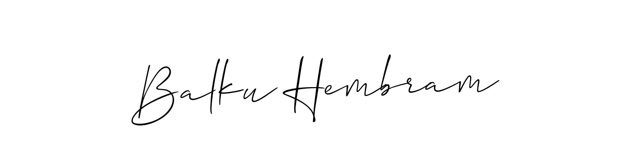 This is the best signature style for the Balku Hembram name. Also you like these signature font (Allison_Script). Mix name signature. Balku Hembram signature style 2 images and pictures png