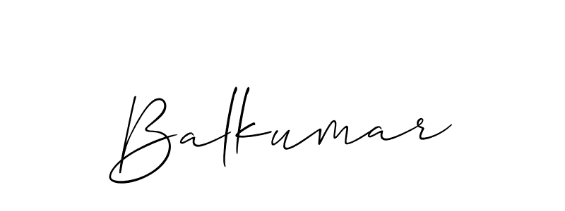 The best way (Allison_Script) to make a short signature is to pick only two or three words in your name. The name Balkumar include a total of six letters. For converting this name. Balkumar signature style 2 images and pictures png