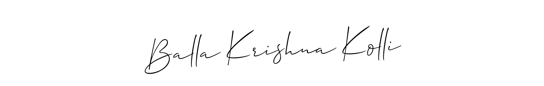 The best way (Allison_Script) to make a short signature is to pick only two or three words in your name. The name Balla Krishna Kolli include a total of six letters. For converting this name. Balla Krishna Kolli signature style 2 images and pictures png
