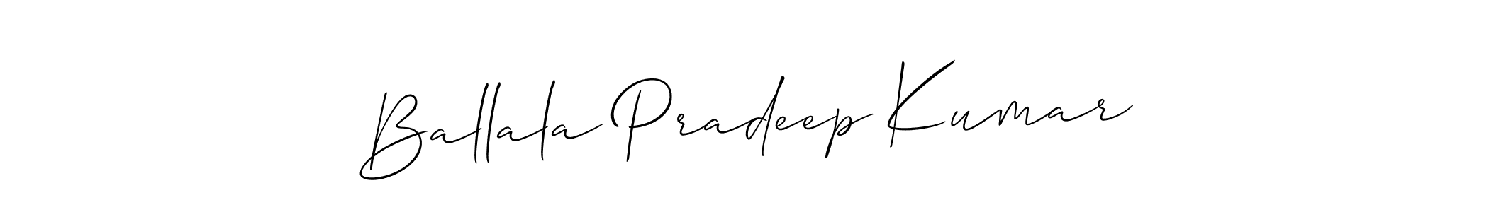 It looks lik you need a new signature style for name Ballala Pradeep Kumar. Design unique handwritten (Allison_Script) signature with our free signature maker in just a few clicks. Ballala Pradeep Kumar signature style 2 images and pictures png