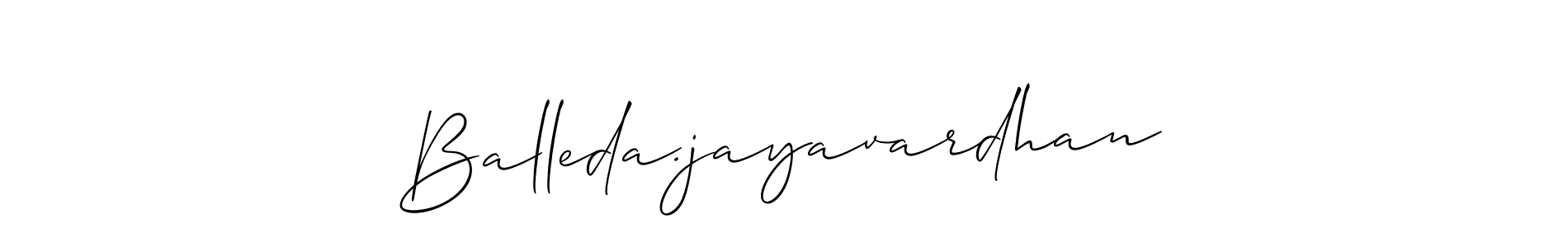 How to make Balleda.jayavardhan name signature. Use Allison_Script style for creating short signs online. This is the latest handwritten sign. Balleda.jayavardhan signature style 2 images and pictures png