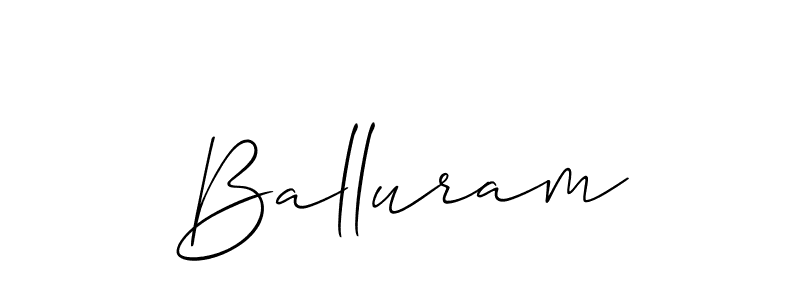 Design your own signature with our free online signature maker. With this signature software, you can create a handwritten (Allison_Script) signature for name Balluram. Balluram signature style 2 images and pictures png