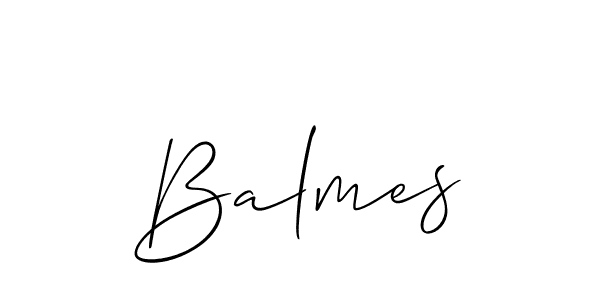 The best way (Allison_Script) to make a short signature is to pick only two or three words in your name. The name Balmes include a total of six letters. For converting this name. Balmes signature style 2 images and pictures png