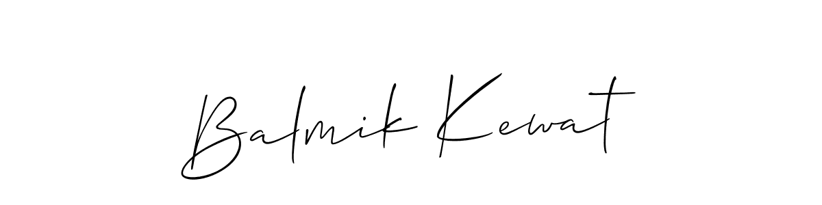 Make a beautiful signature design for name Balmik Kewat. With this signature (Allison_Script) style, you can create a handwritten signature for free. Balmik Kewat signature style 2 images and pictures png