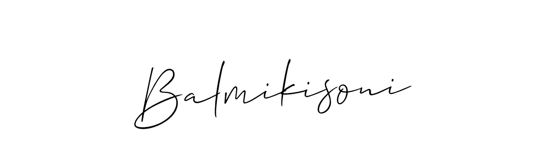 Allison_Script is a professional signature style that is perfect for those who want to add a touch of class to their signature. It is also a great choice for those who want to make their signature more unique. Get Balmikisoni name to fancy signature for free. Balmikisoni signature style 2 images and pictures png