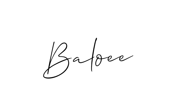 Design your own signature with our free online signature maker. With this signature software, you can create a handwritten (Allison_Script) signature for name Baloee. Baloee signature style 2 images and pictures png