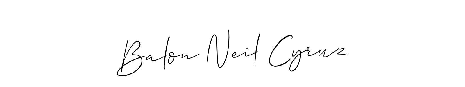 Also we have Balon Neil Cyruz name is the best signature style. Create professional handwritten signature collection using Allison_Script autograph style. Balon Neil Cyruz signature style 2 images and pictures png