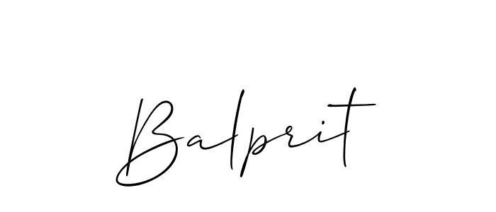 It looks lik you need a new signature style for name Balprit. Design unique handwritten (Allison_Script) signature with our free signature maker in just a few clicks. Balprit signature style 2 images and pictures png