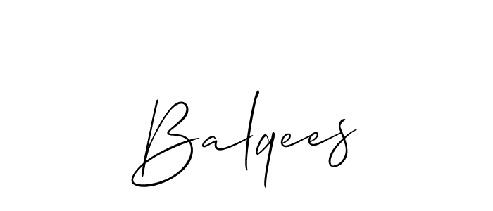 How to make Balqees signature? Allison_Script is a professional autograph style. Create handwritten signature for Balqees name. Balqees signature style 2 images and pictures png