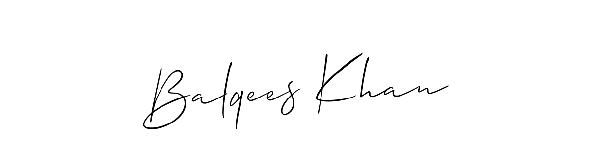 if you are searching for the best signature style for your name Balqees Khan. so please give up your signature search. here we have designed multiple signature styles  using Allison_Script. Balqees Khan signature style 2 images and pictures png