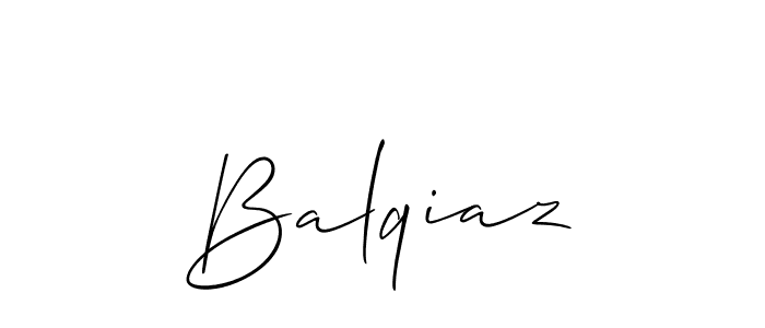 The best way (Allison_Script) to make a short signature is to pick only two or three words in your name. The name Balqiaz include a total of six letters. For converting this name. Balqiaz signature style 2 images and pictures png