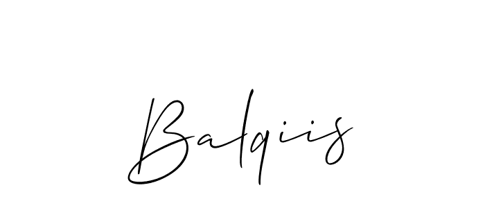 Create a beautiful signature design for name Balqiis. With this signature (Allison_Script) fonts, you can make a handwritten signature for free. Balqiis signature style 2 images and pictures png