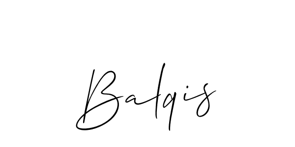 Create a beautiful signature design for name Balqis. With this signature (Allison_Script) fonts, you can make a handwritten signature for free. Balqis signature style 2 images and pictures png