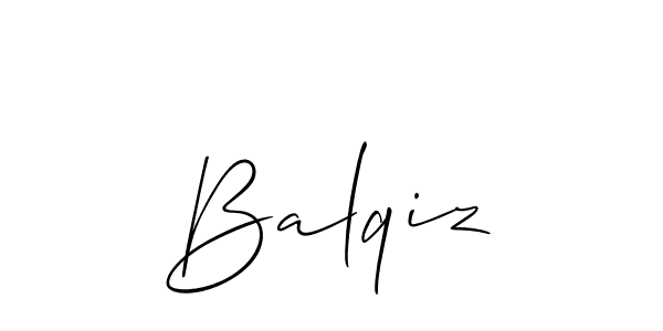Make a beautiful signature design for name Balqiz. With this signature (Allison_Script) style, you can create a handwritten signature for free. Balqiz signature style 2 images and pictures png