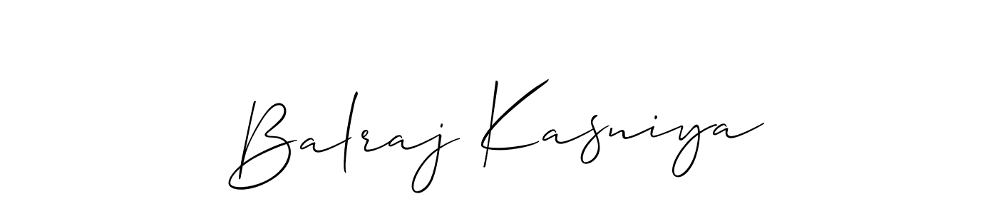 Design your own signature with our free online signature maker. With this signature software, you can create a handwritten (Allison_Script) signature for name Balraj Kasniya. Balraj Kasniya signature style 2 images and pictures png