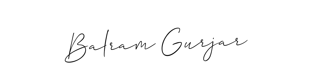 Use a signature maker to create a handwritten signature online. With this signature software, you can design (Allison_Script) your own signature for name Balram Gurjar. Balram Gurjar signature style 2 images and pictures png