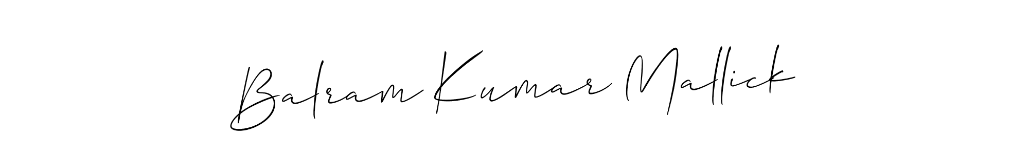 Allison_Script is a professional signature style that is perfect for those who want to add a touch of class to their signature. It is also a great choice for those who want to make their signature more unique. Get Balram Kumar Mallick name to fancy signature for free. Balram Kumar Mallick signature style 2 images and pictures png