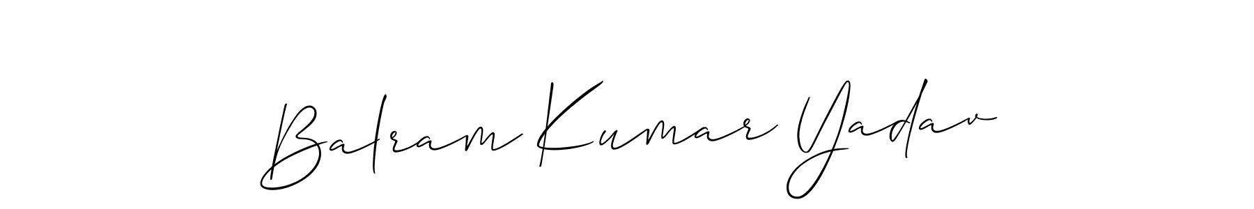 Also You can easily find your signature by using the search form. We will create Balram Kumar Yadav name handwritten signature images for you free of cost using Allison_Script sign style. Balram Kumar Yadav signature style 2 images and pictures png