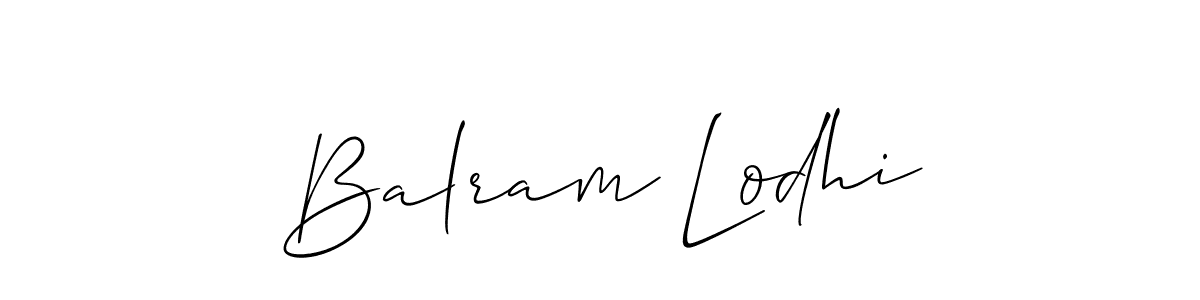 Create a beautiful signature design for name Balram Lodhi. With this signature (Allison_Script) fonts, you can make a handwritten signature for free. Balram Lodhi signature style 2 images and pictures png