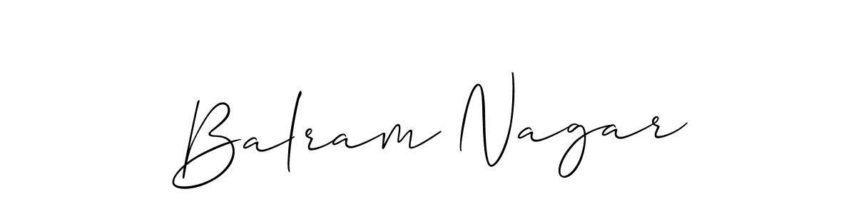 How to make Balram Nagar name signature. Use Allison_Script style for creating short signs online. This is the latest handwritten sign. Balram Nagar signature style 2 images and pictures png