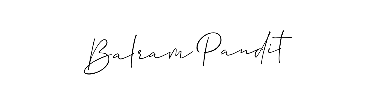 The best way (Allison_Script) to make a short signature is to pick only two or three words in your name. The name Balram Pandit include a total of six letters. For converting this name. Balram Pandit signature style 2 images and pictures png