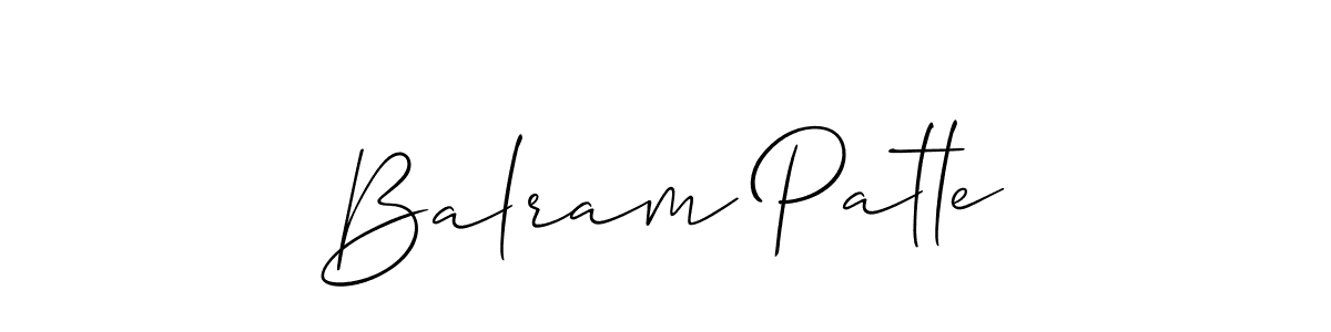 Create a beautiful signature design for name Balram Patle. With this signature (Allison_Script) fonts, you can make a handwritten signature for free. Balram Patle signature style 2 images and pictures png