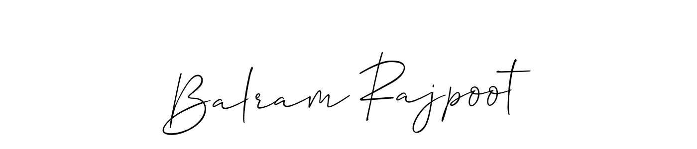 You should practise on your own different ways (Allison_Script) to write your name (Balram Rajpoot) in signature. don't let someone else do it for you. Balram Rajpoot signature style 2 images and pictures png