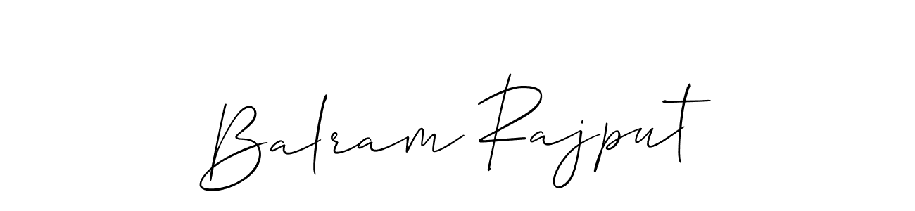 You should practise on your own different ways (Allison_Script) to write your name (Balram Rajput) in signature. don't let someone else do it for you. Balram Rajput signature style 2 images and pictures png