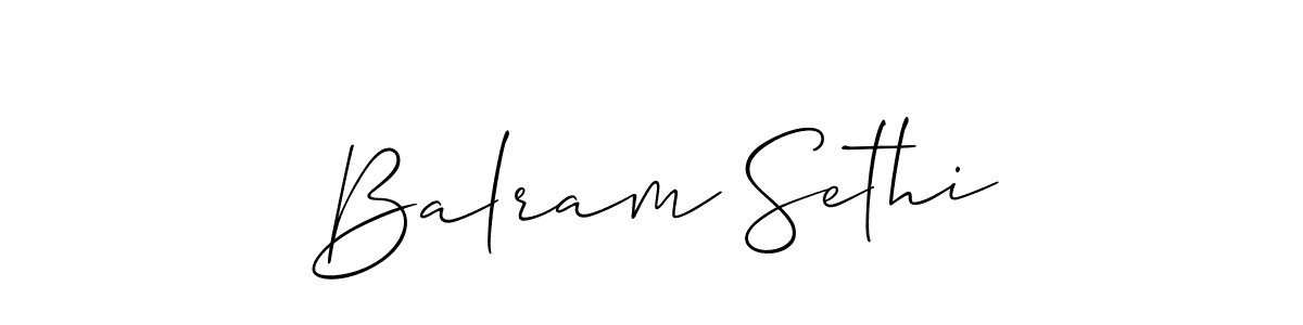 Allison_Script is a professional signature style that is perfect for those who want to add a touch of class to their signature. It is also a great choice for those who want to make their signature more unique. Get Balram Sethi name to fancy signature for free. Balram Sethi signature style 2 images and pictures png