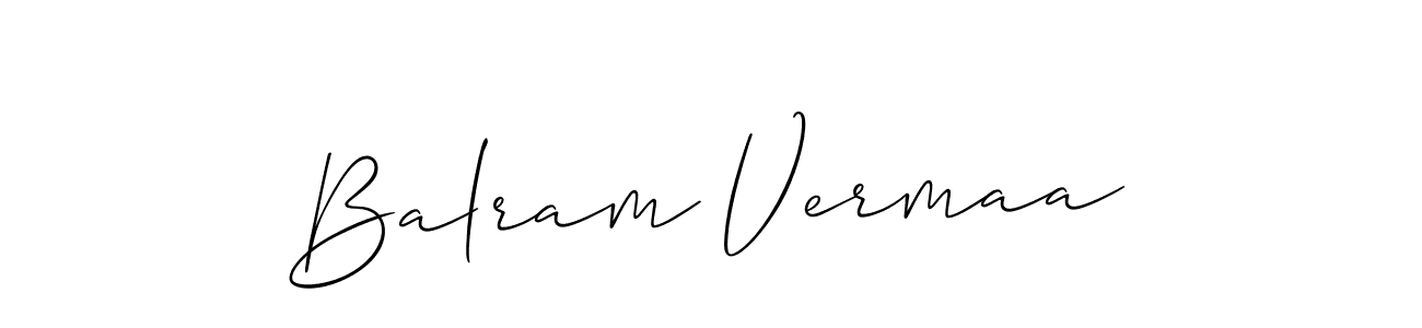 if you are searching for the best signature style for your name Balram Vermaa. so please give up your signature search. here we have designed multiple signature styles  using Allison_Script. Balram Vermaa signature style 2 images and pictures png