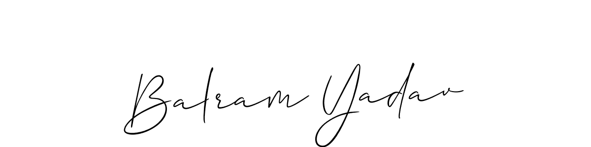 How to make Balram Yadav name signature. Use Allison_Script style for creating short signs online. This is the latest handwritten sign. Balram Yadav signature style 2 images and pictures png