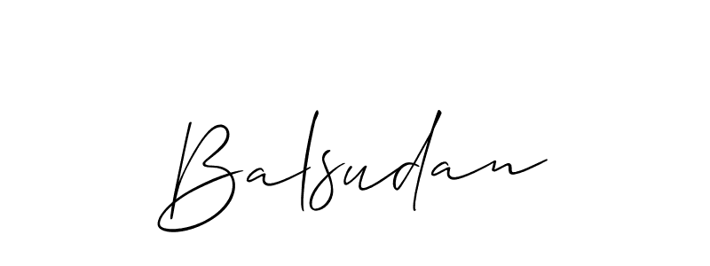 Make a beautiful signature design for name Balsudan. With this signature (Allison_Script) style, you can create a handwritten signature for free. Balsudan signature style 2 images and pictures png