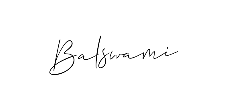 It looks lik you need a new signature style for name Balswami. Design unique handwritten (Allison_Script) signature with our free signature maker in just a few clicks. Balswami signature style 2 images and pictures png