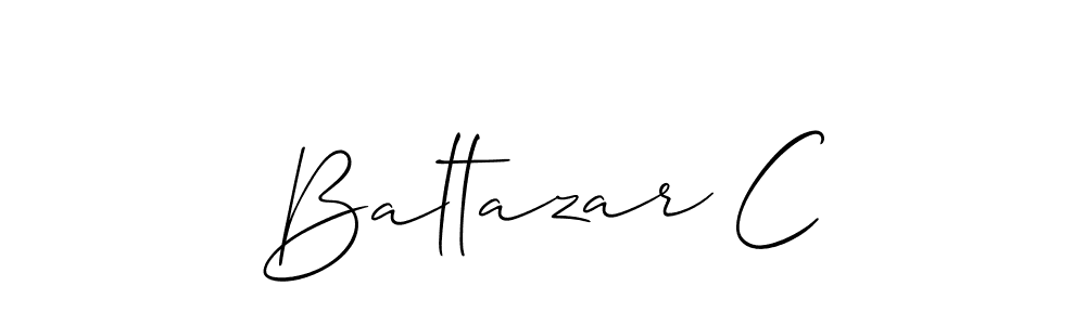 You should practise on your own different ways (Allison_Script) to write your name (Baltazar C) in signature. don't let someone else do it for you. Baltazar C signature style 2 images and pictures png