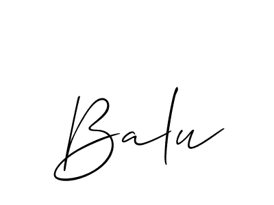 Design your own signature with our free online signature maker. With this signature software, you can create a handwritten (Allison_Script) signature for name Balu. Balu signature style 2 images and pictures png