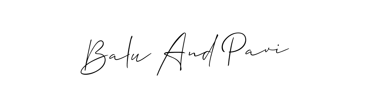 Also we have Balu And Pavi name is the best signature style. Create professional handwritten signature collection using Allison_Script autograph style. Balu And Pavi signature style 2 images and pictures png