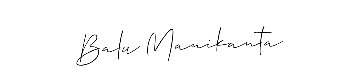 Use a signature maker to create a handwritten signature online. With this signature software, you can design (Allison_Script) your own signature for name Balu Manikanta. Balu Manikanta signature style 2 images and pictures png