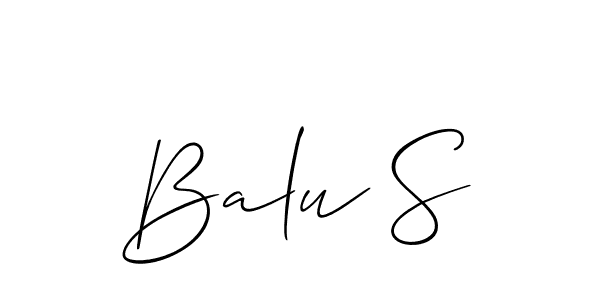 Balu S stylish signature style. Best Handwritten Sign (Allison_Script) for my name. Handwritten Signature Collection Ideas for my name Balu S. Balu S signature style 2 images and pictures png