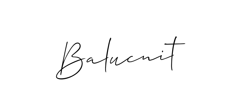 How to make Balucnit signature? Allison_Script is a professional autograph style. Create handwritten signature for Balucnit name. Balucnit signature style 2 images and pictures png