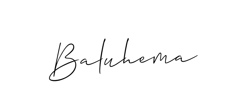 Make a beautiful signature design for name Baluhema. With this signature (Allison_Script) style, you can create a handwritten signature for free. Baluhema signature style 2 images and pictures png