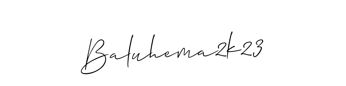 It looks lik you need a new signature style for name Baluhema2k23. Design unique handwritten (Allison_Script) signature with our free signature maker in just a few clicks. Baluhema2k23 signature style 2 images and pictures png