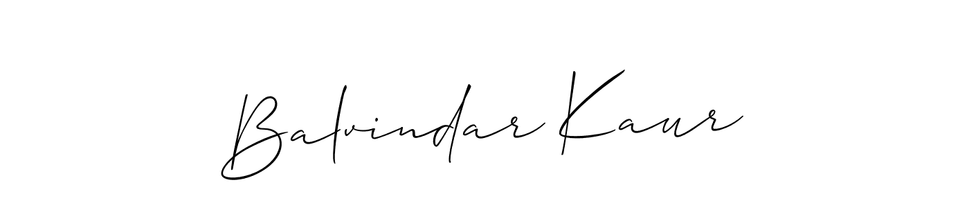 How to make Balvindar Kaur name signature. Use Allison_Script style for creating short signs online. This is the latest handwritten sign. Balvindar Kaur signature style 2 images and pictures png