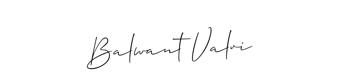 Similarly Allison_Script is the best handwritten signature design. Signature creator online .You can use it as an online autograph creator for name Balwant Valvi. Balwant Valvi signature style 2 images and pictures png