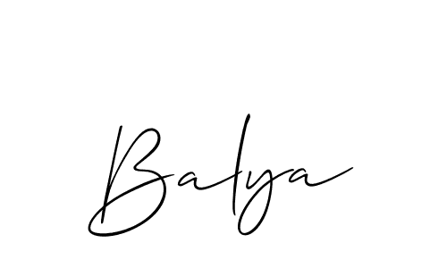 Make a beautiful signature design for name Balya. With this signature (Allison_Script) style, you can create a handwritten signature for free. Balya signature style 2 images and pictures png