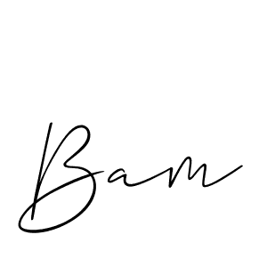 Create a beautiful signature design for name Bam. With this signature (Allison_Script) fonts, you can make a handwritten signature for free. Bam signature style 2 images and pictures png